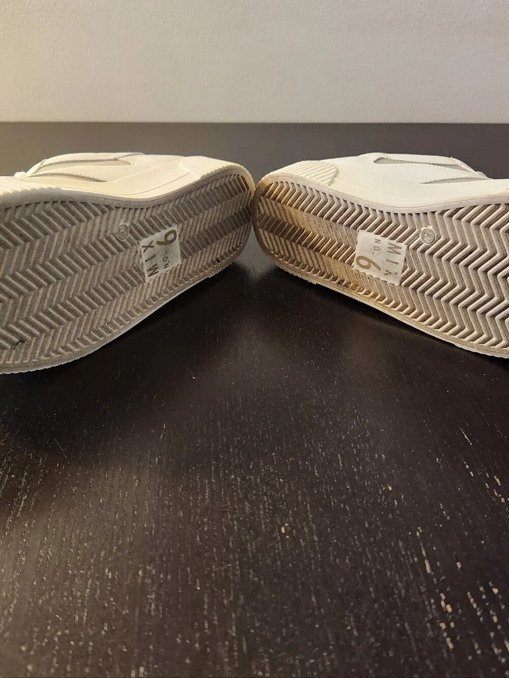 Mix No. 6, White Platform Sneakers with Clear Lining